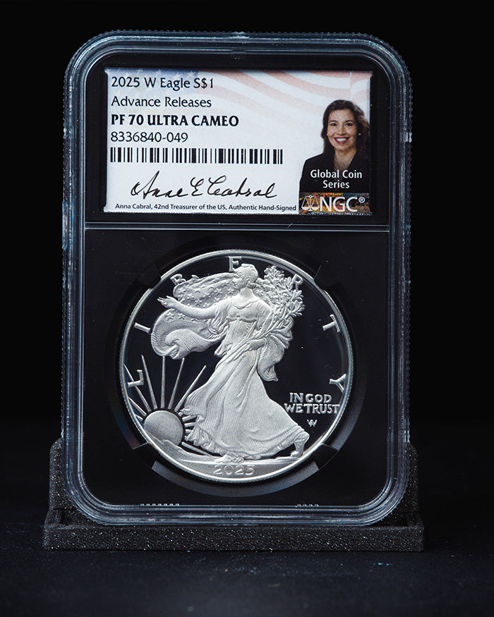 2025 W $1 Silver Eagle | Advanced Releases PF70 Ultra Cameo | Anna Cabral Autogrpahed