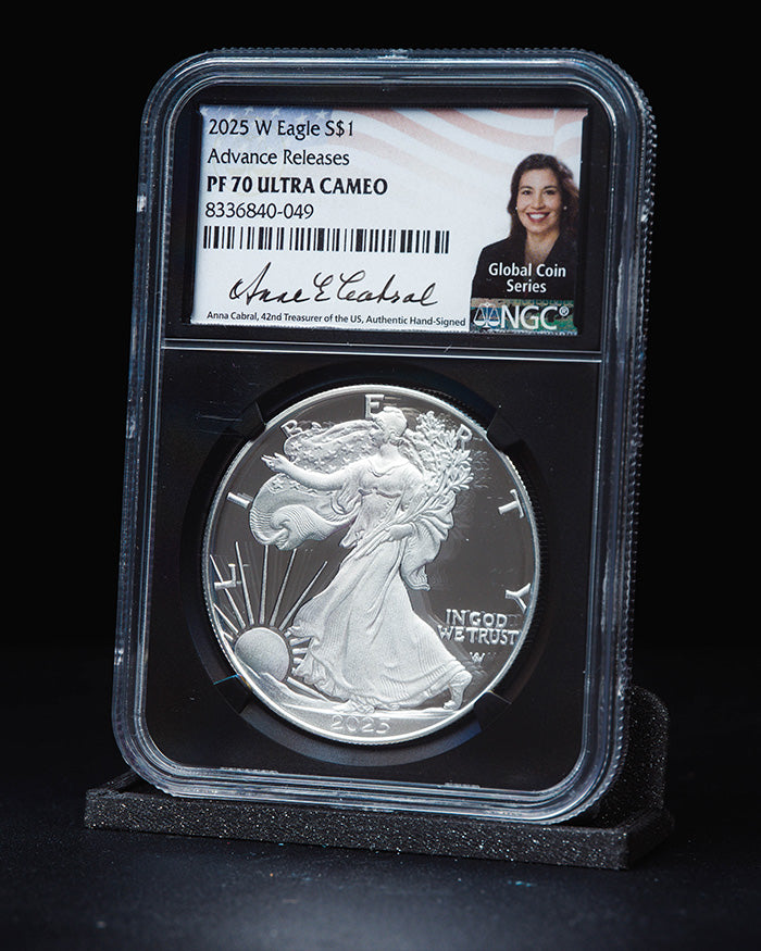 2025 W $1 Silver Eagle | Advanced Releases PF70 Ultra Cameo | Anna Cabral Autogrpahed