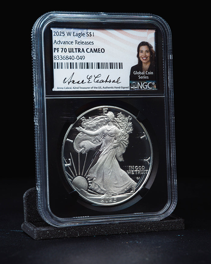 2025 W $1 Silver Eagle | Advanced Releases PF70 Ultra Cameo | Anna Cabral Autogrpahed