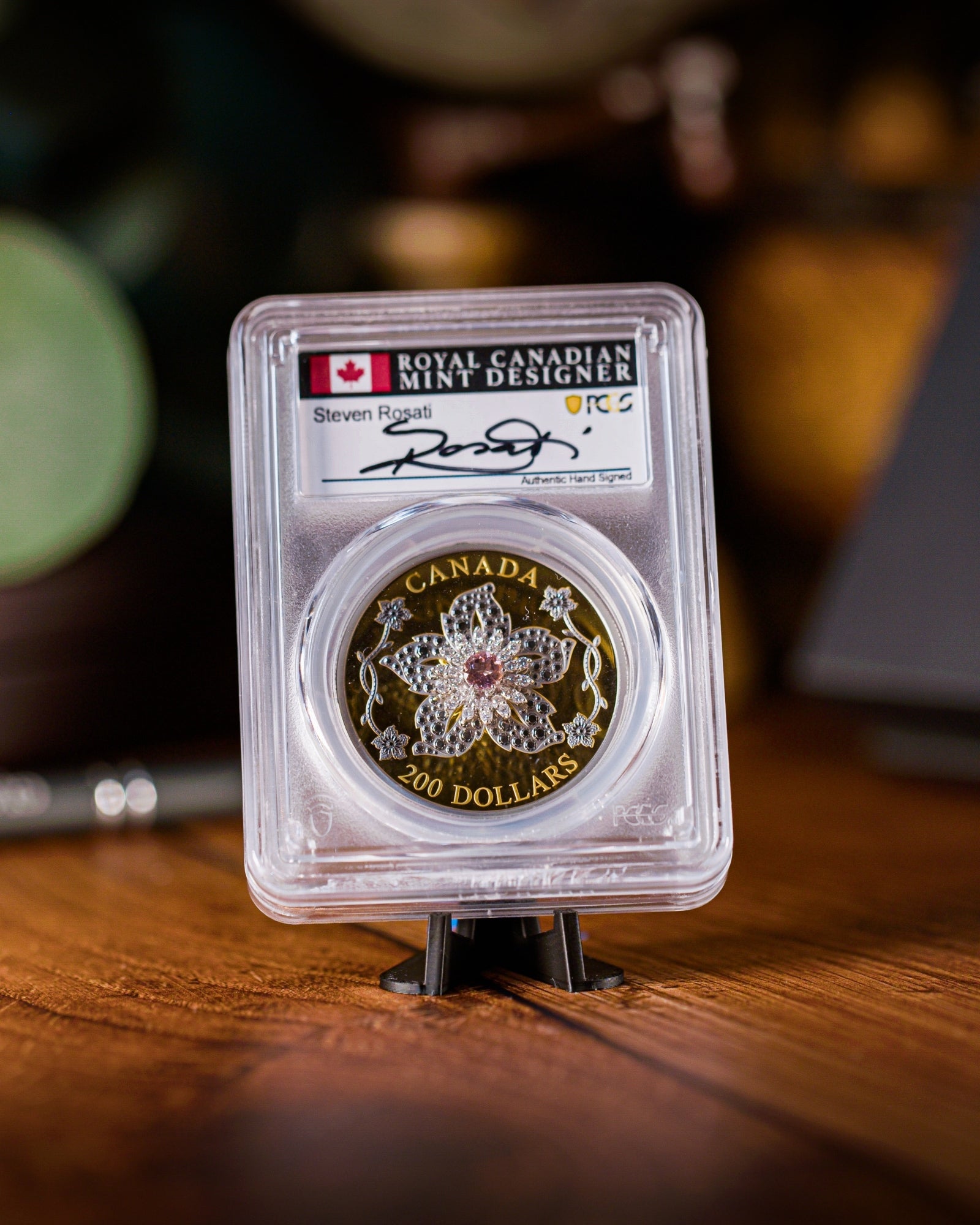 2025 Gold Diamond Brooch | First Day of Issue PCGS PR70 | Steven Rosati Autographed