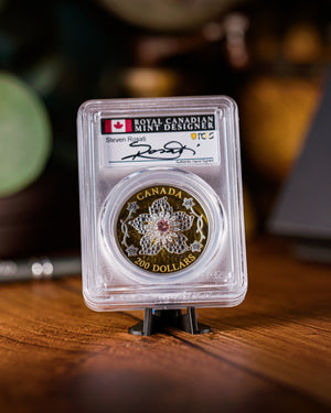 2025 Gold Diamond Brooch | First Day of Issue PCGS PR70 | Steven Rosati Autographed