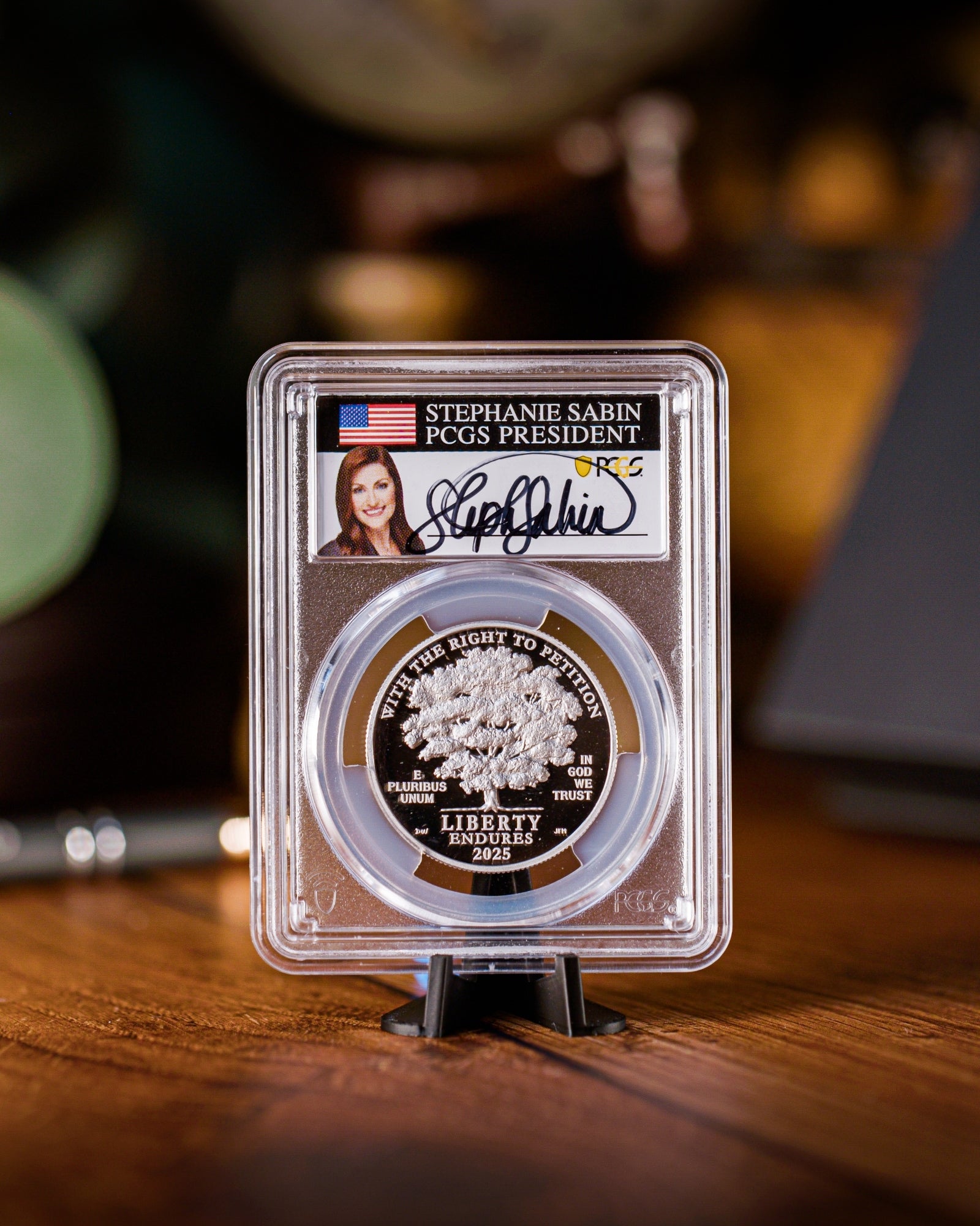 2025 W Right to Petition Platinum Eagle | Advanced Release PR70 | Stephanie Sabin Autographed