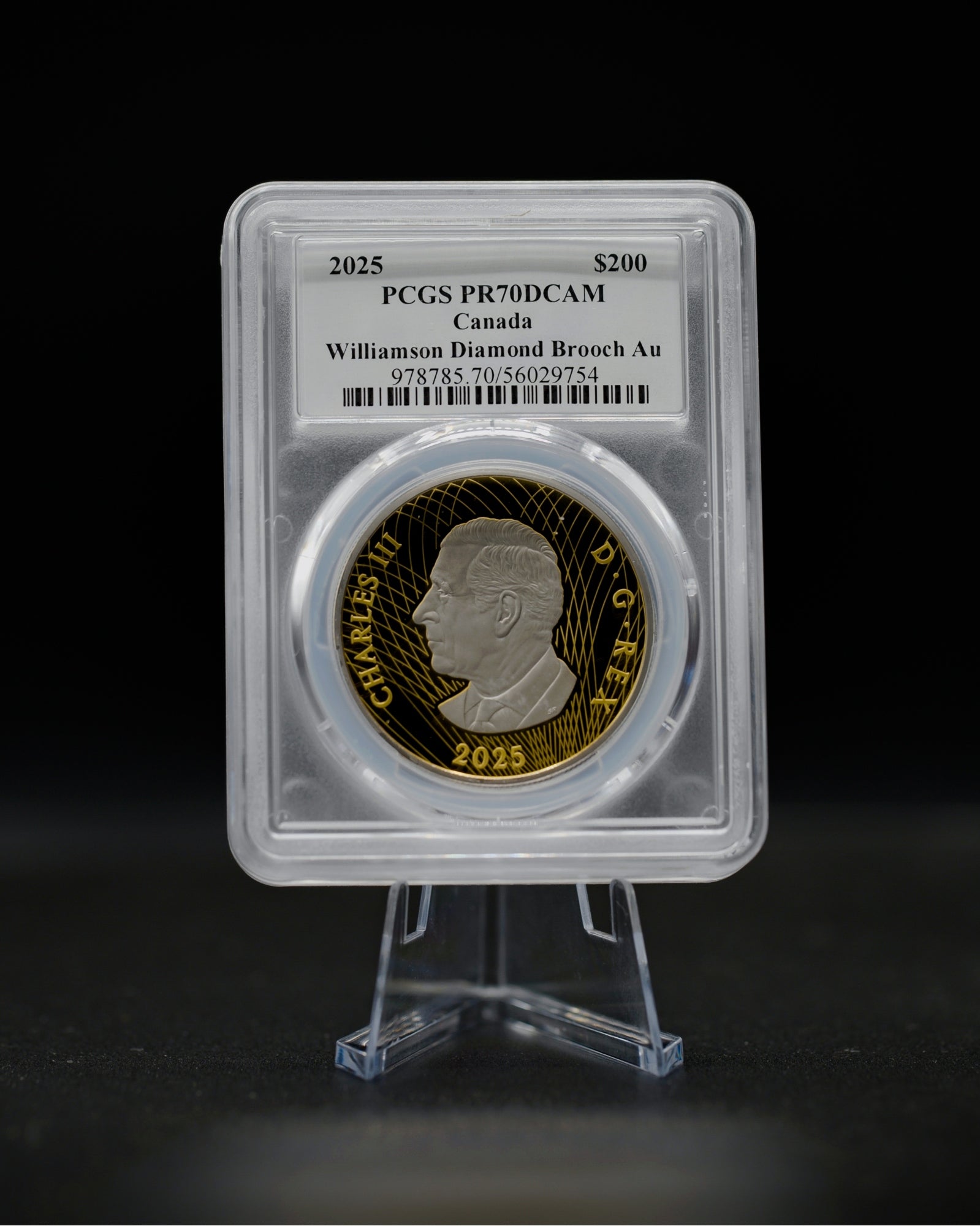 2025 Gold Diamond Brooch | First Day of Issue PCGS PR70 | Steven Rosati Autographed