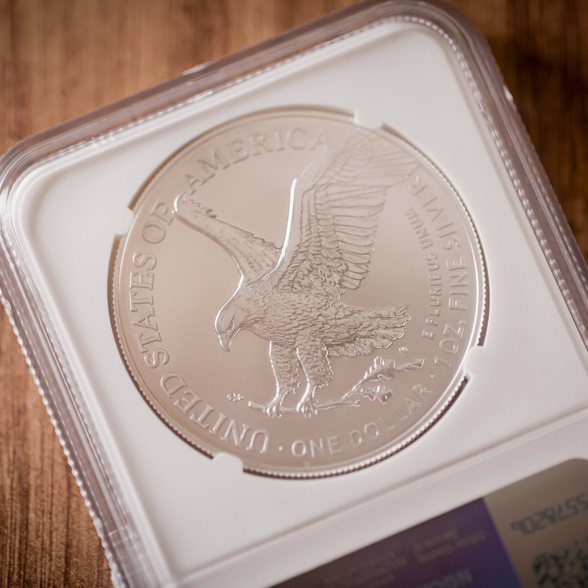 2025 (P) Silver Eagle with Eagle Privy Mark | First Day of Issue MS70 | Kenneth Bressett Autographed