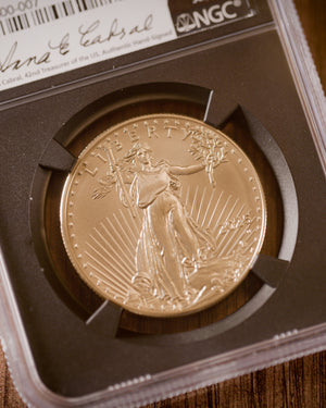 2025 W $50 Burnished Gold Eagle | NGC MS70 Advanced Release | Anna Cabral Autographed