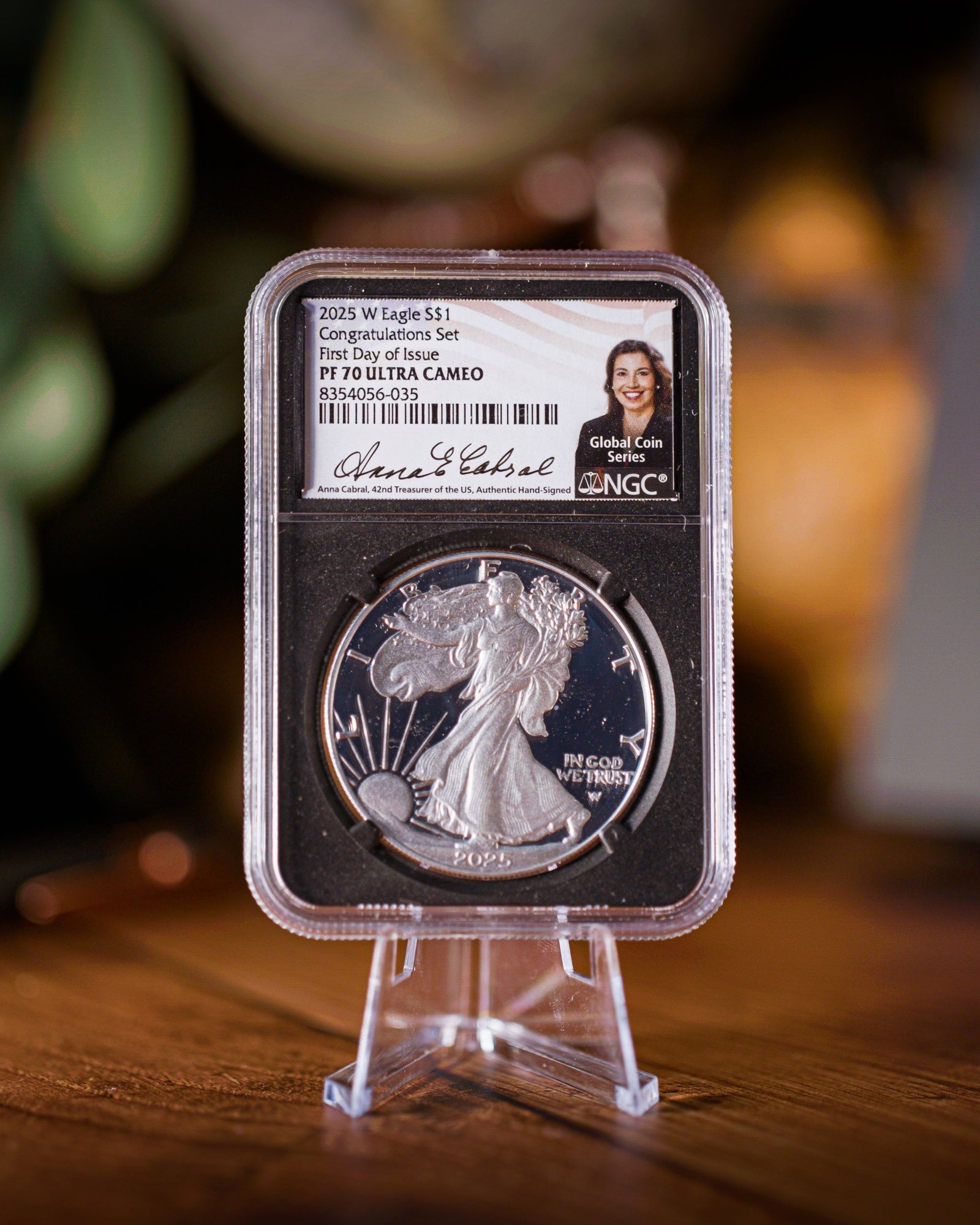 $100 ホビー 2025-W プルーフ $1 アメリカン シルバー イーグル コングラテーション セット PCGS PR70DCAM FS Fl...