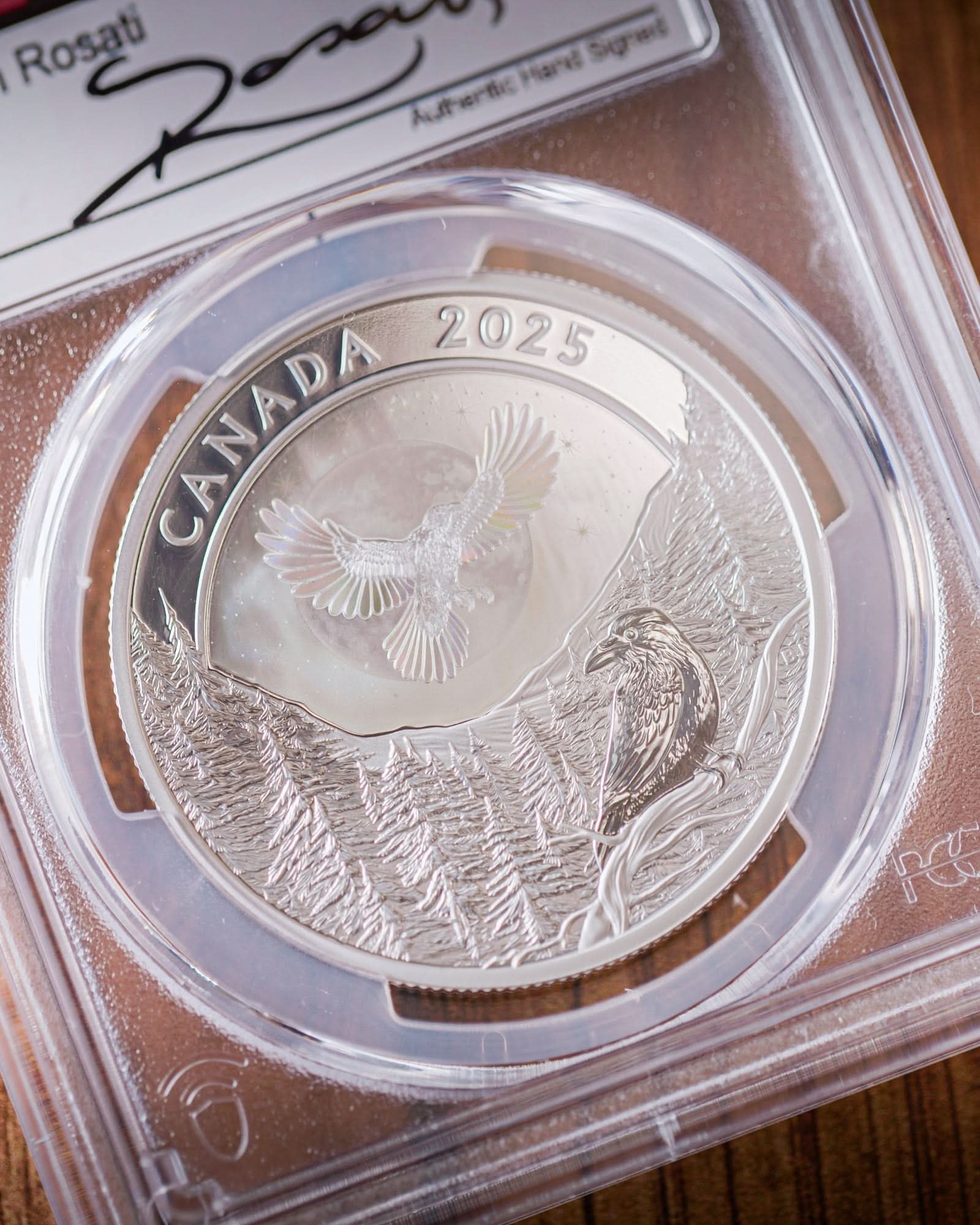 2025 $20 Canada Silver Moon Sky Raven | First Day of Issue PCGS Gem Proof | Steven Rosati Autographed