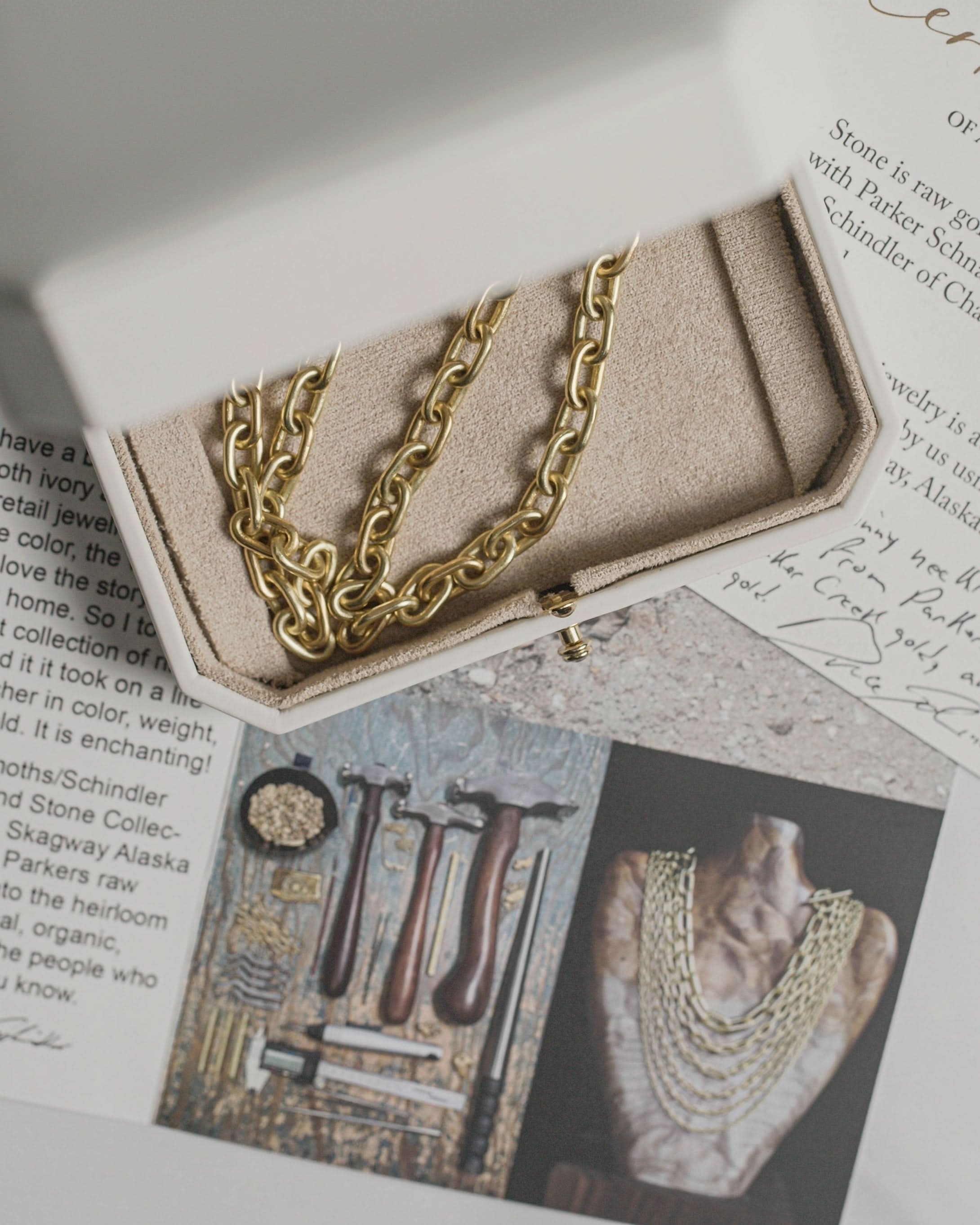 Chasing Mammoths/Schindler Gold Handcrafted Raw Gold Chain | 24" Skinny 2.0