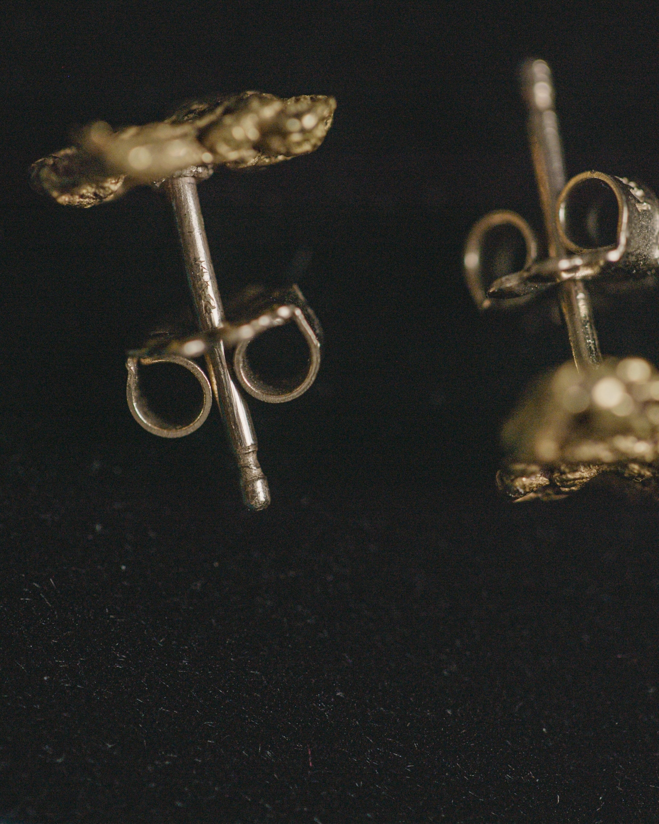 Chasing Mammoths/Schindler Handcrafted Raw Gold Nugget Earrings