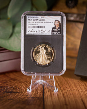 2001 $25 Gold Eagle | NGC Modern Numismatic Masterpieces | Anna Cabral Autographed