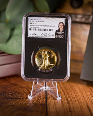2009 $20 Gold High Relief | NGC Modern Numismatic Masterpieces | Anna Cabral Autographed