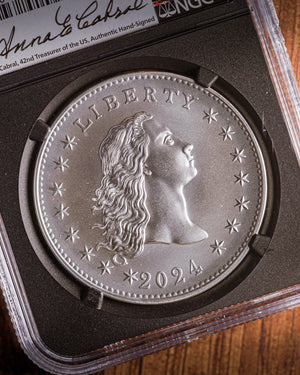 2024 Silver Flowing Hair 230th Anniversary | NGC Modern Numismatic Masterpieces | Anna Cabral Autographed