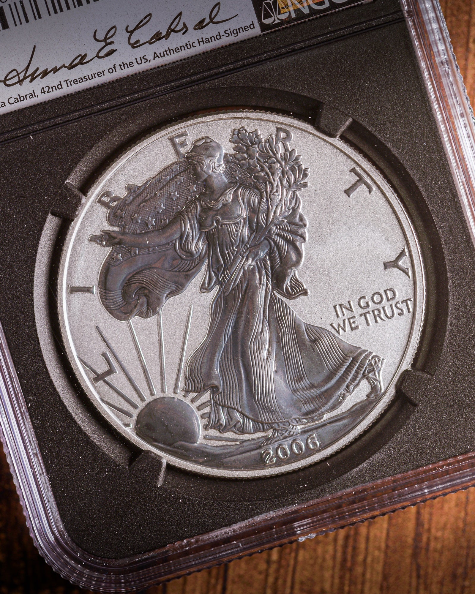 2006 3-Piece Silver Eagle Coin 20th Anniversary Set | NGC Modern Numismatic Masterpieces | Anna Cabral Autographed