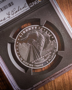 2026 $100 Platinum Proof Declaration of Independence | NGC PR70 | Anna Cabral Autographed