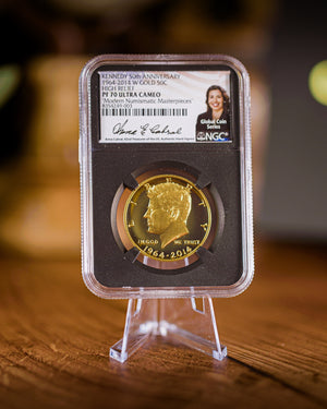 2014 $.50 JFK Gold | NGC "Modern Numismatic Masterpieces" PF70 | Anna Cabral Autographed
