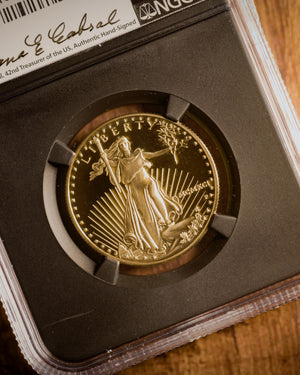 1991 $25 Proof Gold Eagle | NGC "Modern Numismatic Masterpieces" PF70 | Anna Cabral Autographed