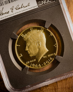 2014 $.50 JFK Gold | NGC "Modern Numismatic Masterpieces" PF70 | Anna Cabral Autographed
