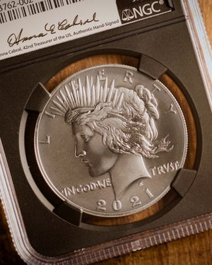 2021 6PC Morgan & Peace Set | NGC "Modern Numismatic Masterpieces" MS70| Anna Cabral Autographed