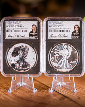 2013 2PC Silver Eagle Set | NGC "Modern Numismatic Masterpieces" MS70 | Anna Cabral Autographed