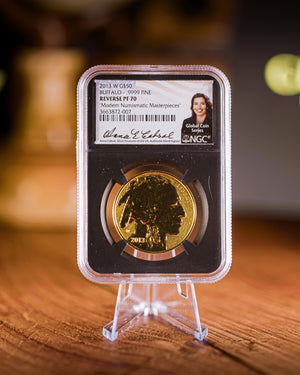 2013 $50 Reverse Proof Gold Buffalo | NGC "Modern Numismatic Masterpieces" PF70 | Anna Cabral Autographed