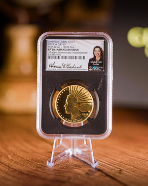 2019 $100 Gold American Liberty High Relief | NGC "Modern Numismatic Masterpieces" SP70 | Anna Cabral Autographed