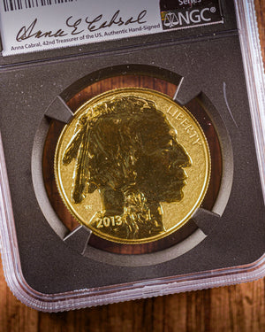 2013 $50 Reverse Proof Gold Buffalo | NGC "Modern Numismatic Masterpieces" PF70 | Anna Cabral Autographed