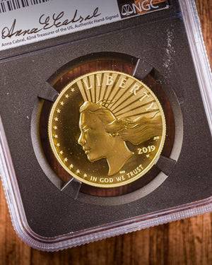 2019 $100 Gold American Liberty High Relief | NGC "Modern Numismatic Masterpieces" SP70 | Anna Cabral Autographed