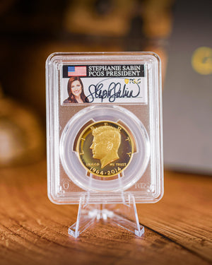 2014 $.50 JFK Gold | PCGS "Modern Numismatic Masterpieces" PR70 | Stephanie Sabin Autographed