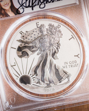 2019 "S" Reverse Proof Silver Eagle | PCGS "Modern Numismatic Masterpieces" PR70 | Stephanie Sabin Autographed