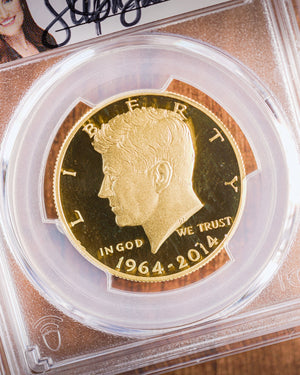 2014 $.50 JFK Gold | PCGS "Modern Numismatic Masterpieces" PR70 | Stephanie Sabin Autographed