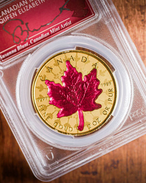 2024 Proud Maple 2 oz. Pure Gold Coin | PCGS GEM Proof | Susanna Blunt Autographed