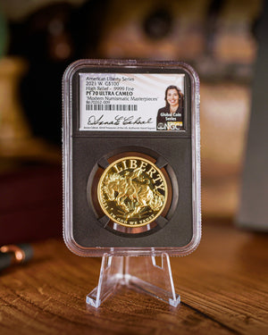 2021 High Relief $100 Liberty "Rodeo" | NGC "Modern Numismatic Masterpieces" PF70 | Anna Cabral Autographed