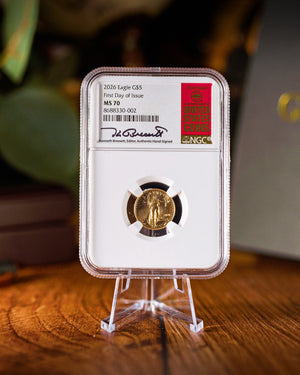 2026 $5 American Gold Eagle | MS70 First Day of Issue | Kenneth Bressett Autographed