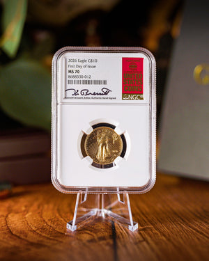 2026 $10 American Gold Eagle | MS70 First Day of Issue | Kenneth Bressett Autographed