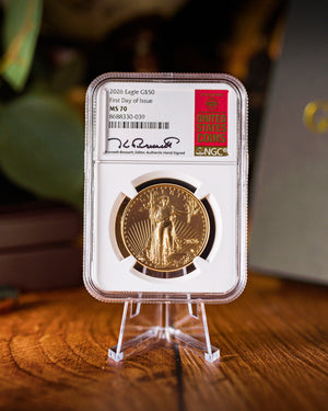 2026 $50 American Gold Eagle | MS70 First Day of Issue | Kenneth Bressett Autographed