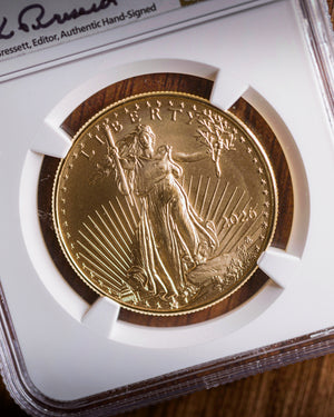 2026 $50 American Gold Eagle | MS70 First Day of Issue | Kenneth Bressett Autographed