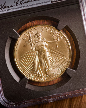 2026 $50 American Gold Eagle | MS70 First Day of Issue | Anna Escobedo Cabral Autographed | Modern Numismatic Masterpieces Label
