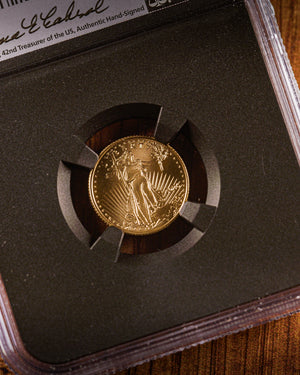 2026 $5 American Gold Eagle | MS70 First Day of Issue | Anna Escobedo Cabral Autographed | Modern Numismatic Masterpieces Label