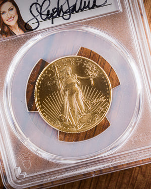 2026 $25 American Gold Eagle | MS70 First Day of Issue | Stephanie Sabin Autographed | Modern Numismatic Masterpieces Label