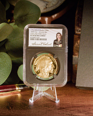 1776-2026 W 1 oz Liberty Bell Privy 250th Anniversary Gold Buffalo Advanced Release | NGC PF70 Ultra Cameo | Anna Cabral Autographed