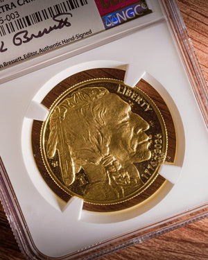 1776-2026 W 1 oz Liberty Bell Privy 250th Anniversary Gold Buffalo Advanced Release | NGC PF70 Ultra Cameo | Kenneth Bressett Autographed