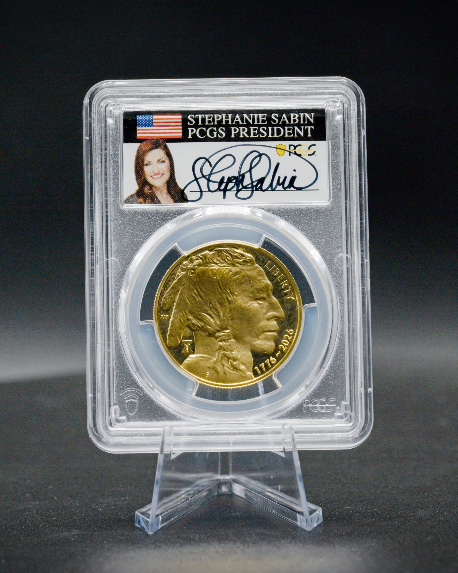 2026 W 1 oz Liberty Bell Privy 250th Anniversary Gold Buffalo Advanced Release | PCGS PR70 Deep Cameo | Stephanie Sabin Autographed