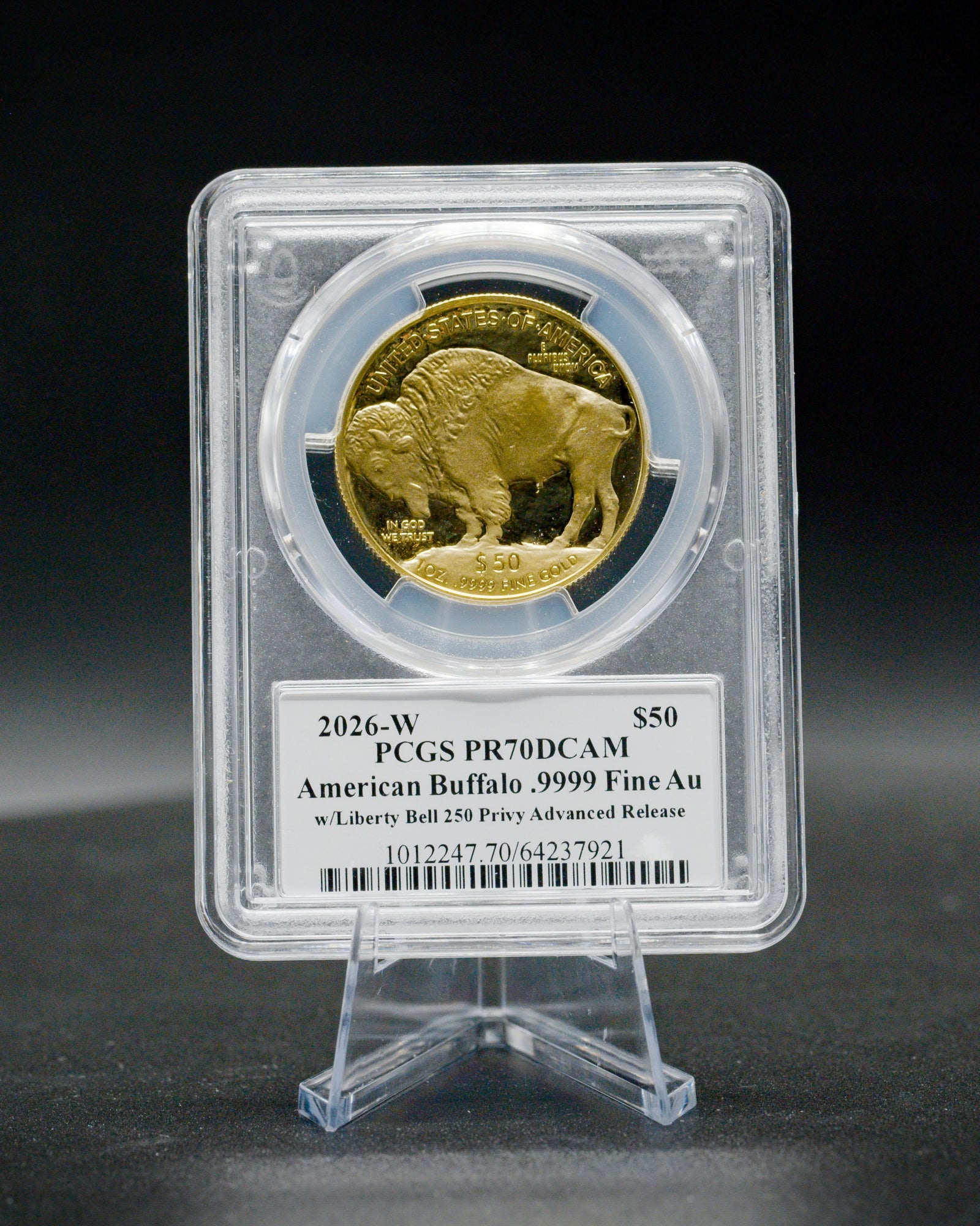2026 W 1 oz Liberty Bell Privy 250th Anniversary Gold Buffalo Advanced Release | PCGS PR70 Deep Cameo | Stephanie Sabin Autographed