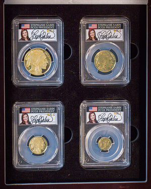 2008 4 pc Gold Buffalo Proof Set | PCGS PR70 | Stephanie Sabin Autographed