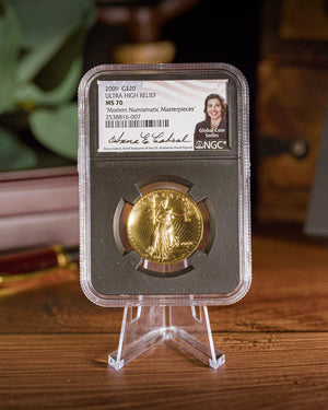 2009 Gold Ultra High Relief | NGC Modern Numismatic Masterpieces | Anna Escobedo Cabral Autographed MS70