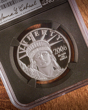 2006 Platinum American Eagle | NGC Modern Numismatic Masterpieces | Anna Escobedo Cabral Autographed PF70
