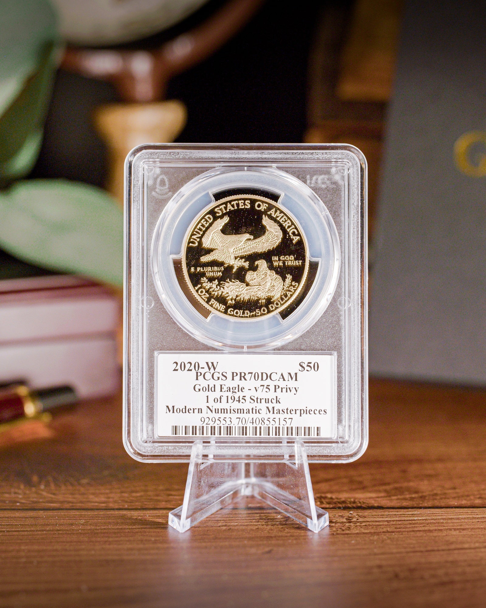 2020-W Gold American Eagle | V75 Privy Mark | PCGS Modern Numismatic Masterpieces | Stephanie Sabin Autographed PR70