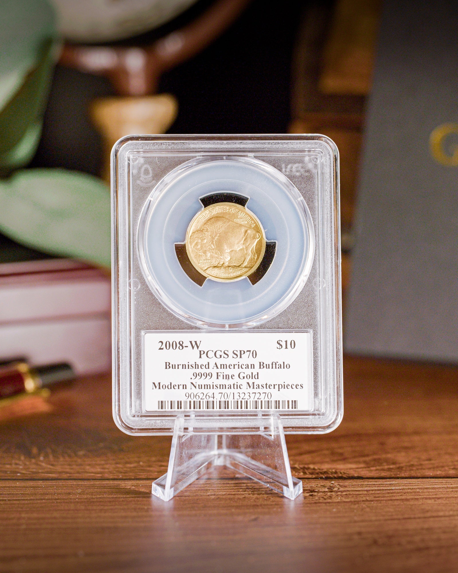 2008 1/4 oz Burnished American Gold Buffalo | PCGS Modern Numismatic Masterpieces | Stephanie Sabin Autographed MS70