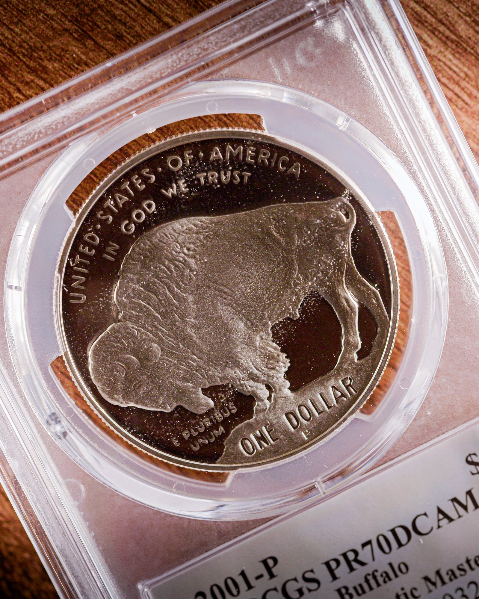 2001 American Buffalo Silver Dollar | PCGS Modern Numismatic Masterpieces | Stephanie Sabin Autographed PR70