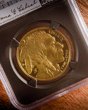 2026-W 1 oz Gold Buffalo | 1776-2026 Dual-Date Liberty Bell | 20th Anniversary of the Gold Buffalo | NGC Advanced Release | Anna Escobedo Cabral Autographed PR70